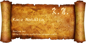 Kacz Natália névjegykártya